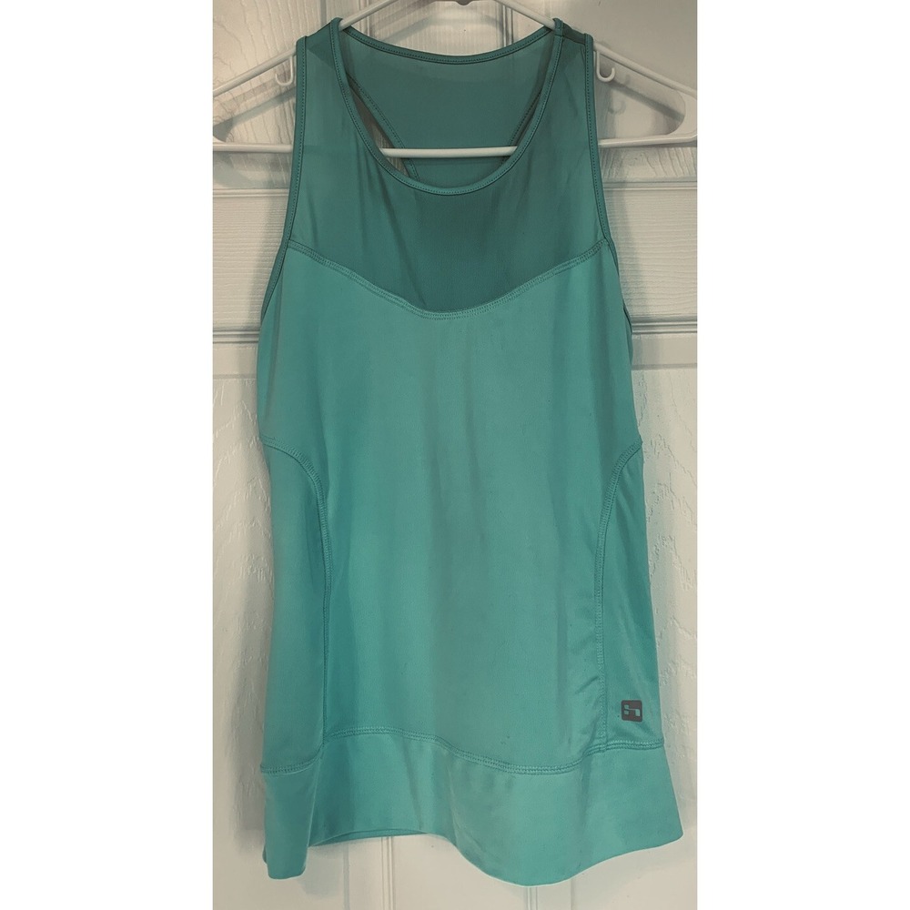 Hind Aqua Blue Racer Back Tank Top Mesh Insert Running Size Small